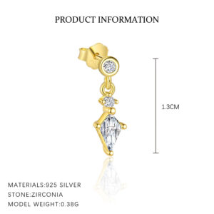 E4870-gold color/single / 925 silver