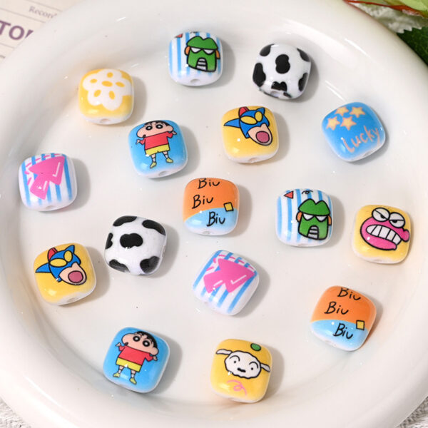Wholesale Cartoon print cute character beads scattered beads