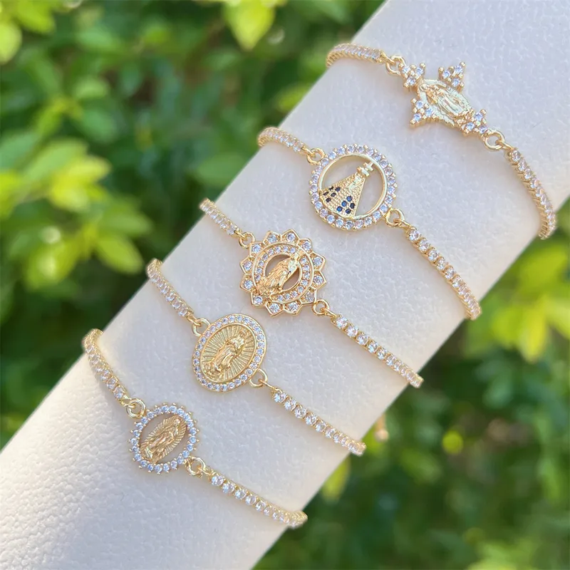 Wholesale Jewelry Elegant Luxurious Faith Virgin Mary Copper Bracelets