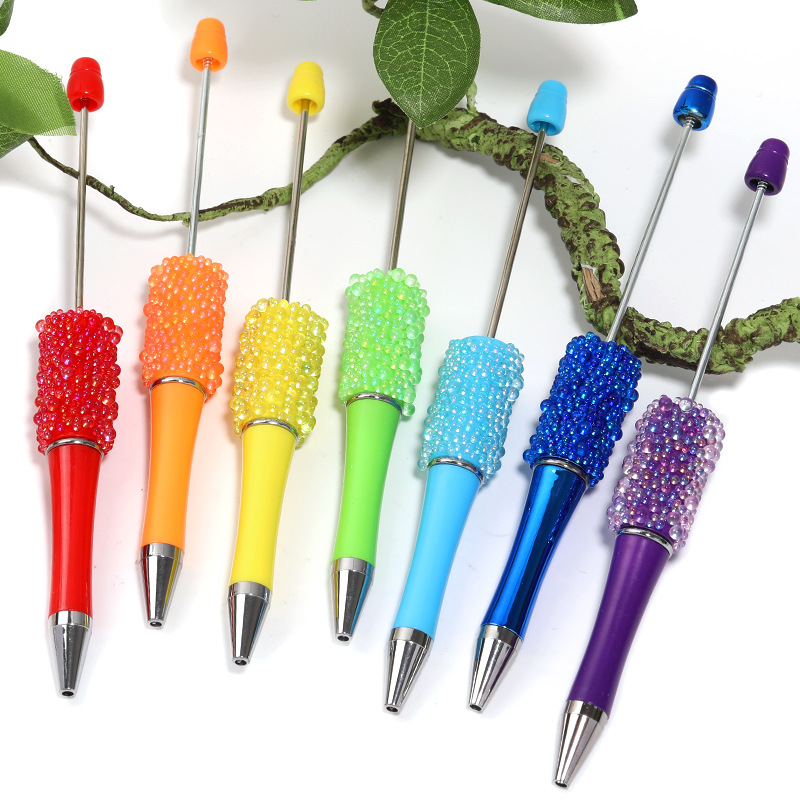 Wholesale New bubble pens mermaid bubble beads diy beaded pen bead pen multicolor ballint pen in stock