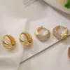 Wholesale 1 Pair Ig Style Simple Style Geometric Plating Inlay Copper Zircon 18k Gold Plated Earrings