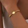 Wholesale PVD Coated Real Gold Plated 18K Gold Rose Gold Plated Geometric 201 Stainless Steel Casual Waterproof Non Tarnish 201 Stainless Steel Bracelets