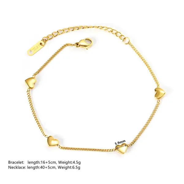 304 Stainless Steel Number PVD Coated 18K Real Gold Plated Sweet Simple Style Waterproof Non Tarnish Gold Bracelets Necklace