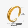 Wholesale PVD Coated 18K Gold Plated Solid Color 304 Stainless Steel Simple Style Waterproof Non Tarnish Open Rings