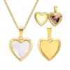 Wholesale PVD Coated Real Gold Plated 18K Gold Heart Shape 304 Stainless Steel Simple Style Waterproof Non Tarnish 304 Stainless Steel Necklace Pendant