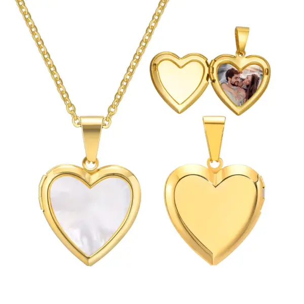 Wholesale PVD Coated Real Gold Plated 18K Gold Heart Shape 304 Stainless Steel Simple Style Waterproof Non Tarnish 304 Stainless Steel Necklace Pendant