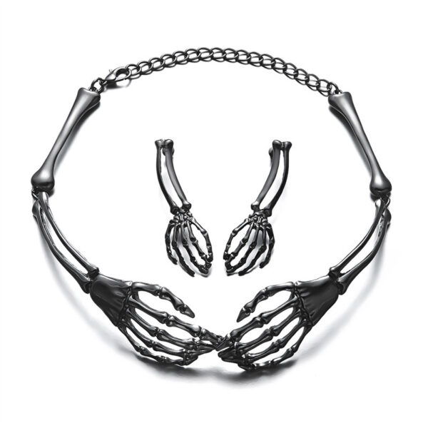 Wholesale Gothic dark style skull necklace earring