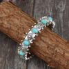 Wholesale European and American New Ethnic Style Retro Alloy Inlaid with Multiple Turquoise Bohemian Open Fashion Bracelets