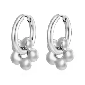 2.5*12 Simple Bracelet Five-Leaf Flower Steel Color Ear Clip