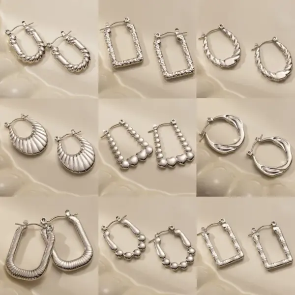 Wholesale 1 Pair Simple Style Solid Color Plating Titanium Steel Earrings