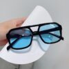 Wholesale 2024 New Box Double Beam Sunglasses Korean Retro Large Frame Aviator Glasses Chaohai Sunglasses