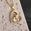 Wholesale European and American cross-border hot Mom micro inlaid zircon Heart-shaped fashion necklace female love pendant Mother's Day gift nkw97