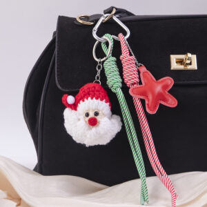 Handmade crocheted wool bag pendant-santa claus avatar-red / Opp bags individually packaged