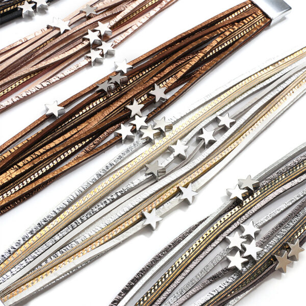 oly-6d816c12c87c662249bfa457641f28a3 Wholesale Cross-border Hot-selling Multi-layer Leather Magnetic Buckle Women's Bracelet European and American Summer Beach Vacation Women's Bracelet