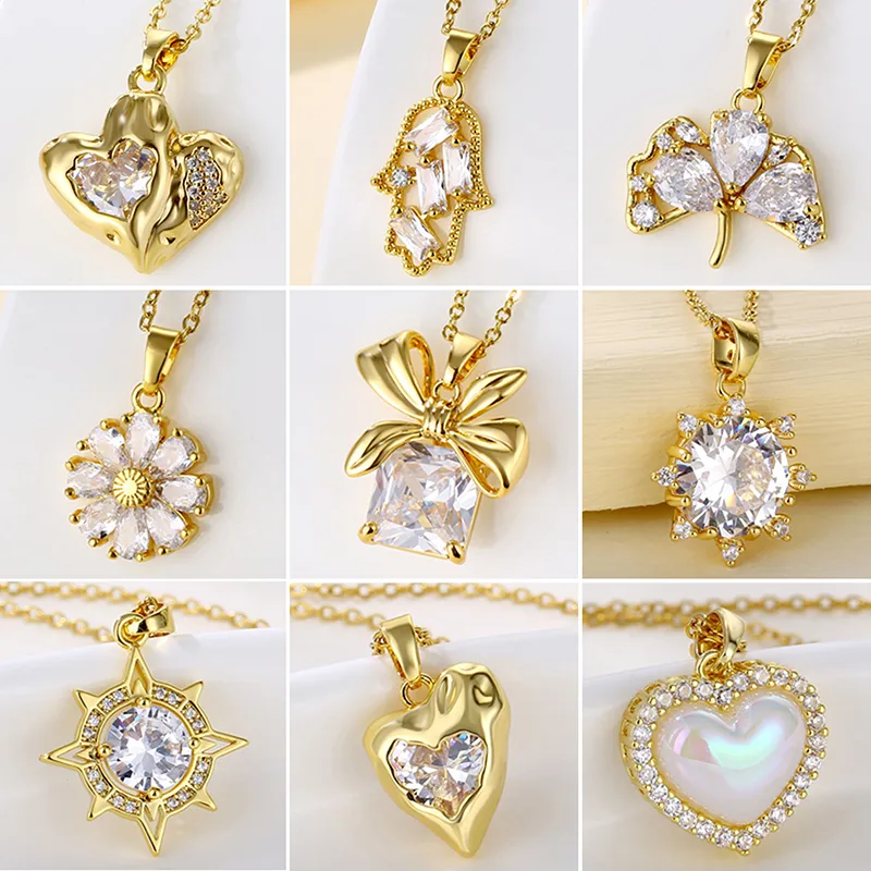 Wholesale Water Plating Vacuum Plating Real Gold Plated 18K Gold Sector Star Flower 304 Stainless Steel Titanium Steel Korean Style Waterproof Non Tar