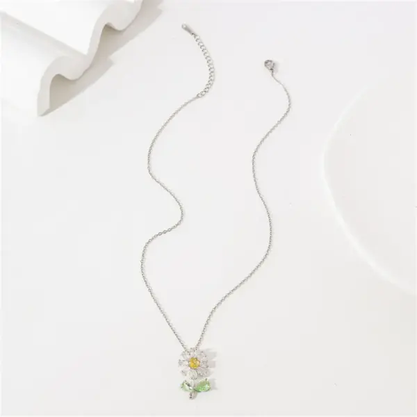 Water Plating Vacuum Plating Real Gold Plated White Gold Plated Round Tree 304 Stainless Steel Titanium Steel Simple Style Waterproof Non Tarnish 201 Stainless Steel Pendant Necklace