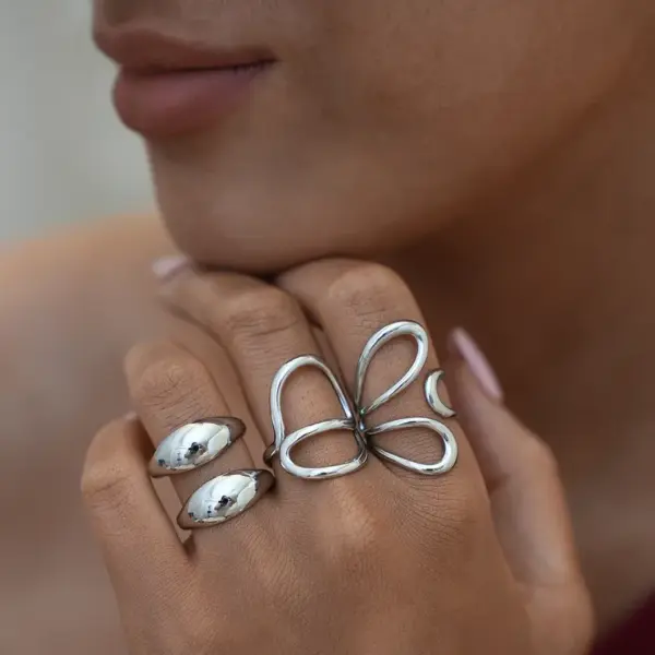 Wholesale Simple Stainless Steel Ring For Women Western Jewelry Suitable For Daily Wear Geometric Pattern 304 Stainless Steel