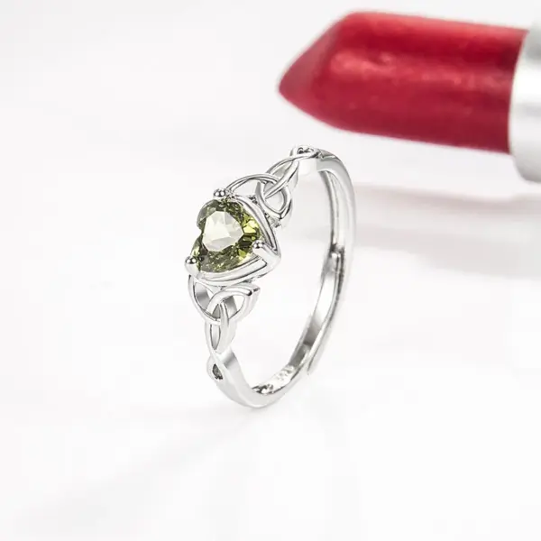 Wholesale Fashion Heart Shape Copper Inlay Zircon Rings 1 Piece