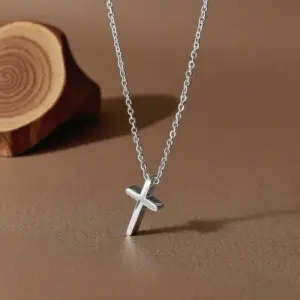 X01321-Cross-Necklace-Steel Color