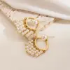 Wholesale 1 Pair Simple Style Heart Shape Plating Inlay Stainless Steel Artificial Pearls 18k Gold Plated Drop Earrings