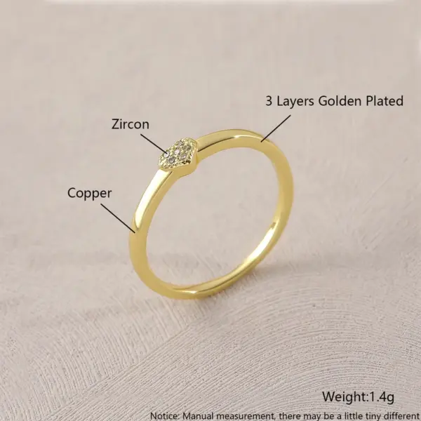 Wholesale Copper 18K Gold Plated Gold Plated Plating Inlay Water Droplets Heart Shape Zircon Open Rings Rings