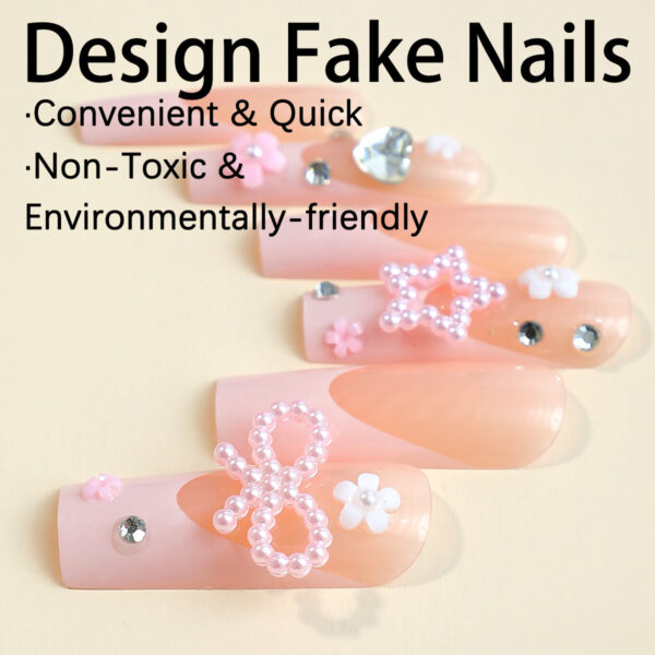 Wholesale Europe and the United States hand-worn armour pure hand-made French Barbie powder drill stars nail pieces long wear armour