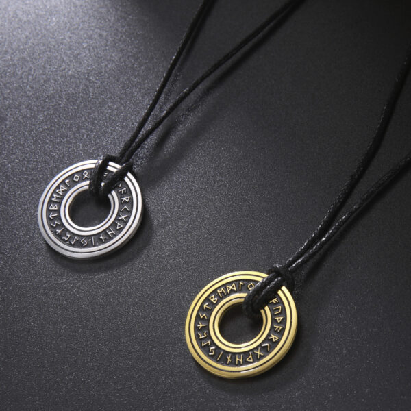 oly-6da5d34bb4a05715133f506ab76159d8 Wholesale retro jewelry Viking circle pendant men's necklace factory direct stainless steel necklace
