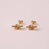Wholesale 304 Stainless Steel Plastic Knot Ion Plating (IP) 18K Gold Plated Cute Classic Style Waterproof Non Tarnish Multicolor-Golden Yellow Ear Studs