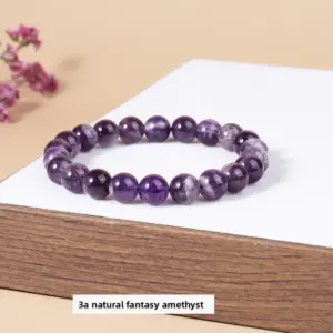 3a Natural Dream Amethyst Bracelet / Diameter 10.1-10.8mm (about 17-19 Pieces)