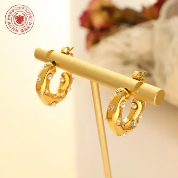 oly-6daef85b9d97412fbfe4cad1ce8c92a6 Wholesale PVD Coated Real Gold Plated 18K Gold Printing 304 Stainless Steel Fashion Waterproof Non Tarnish Earrings