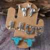 Wholesale Ox-head and horseshoe riding boots 4 pairs of earrings set
