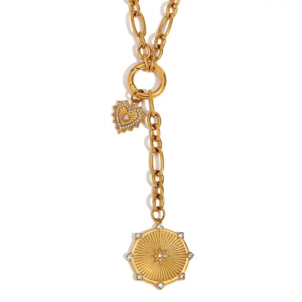 oly-6db759cc297aef4580a4023eb7fd3c63 Wholesale Jewelry Lady Heart Shape 304 Stainless Steel Plating Pendant Necklace Cable Chain
