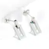 Wholesale Fashion Geometric Hollow Rectangular Pendant Titanium Steel Earrings