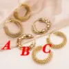 Wholesale 1 Pair Retro Geometric Plating 304 Stainless Steel Earrings