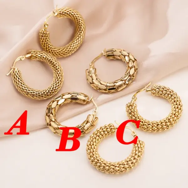 Wholesale 1 Pair Retro Geometric Plating 304 Stainless Steel Earrings