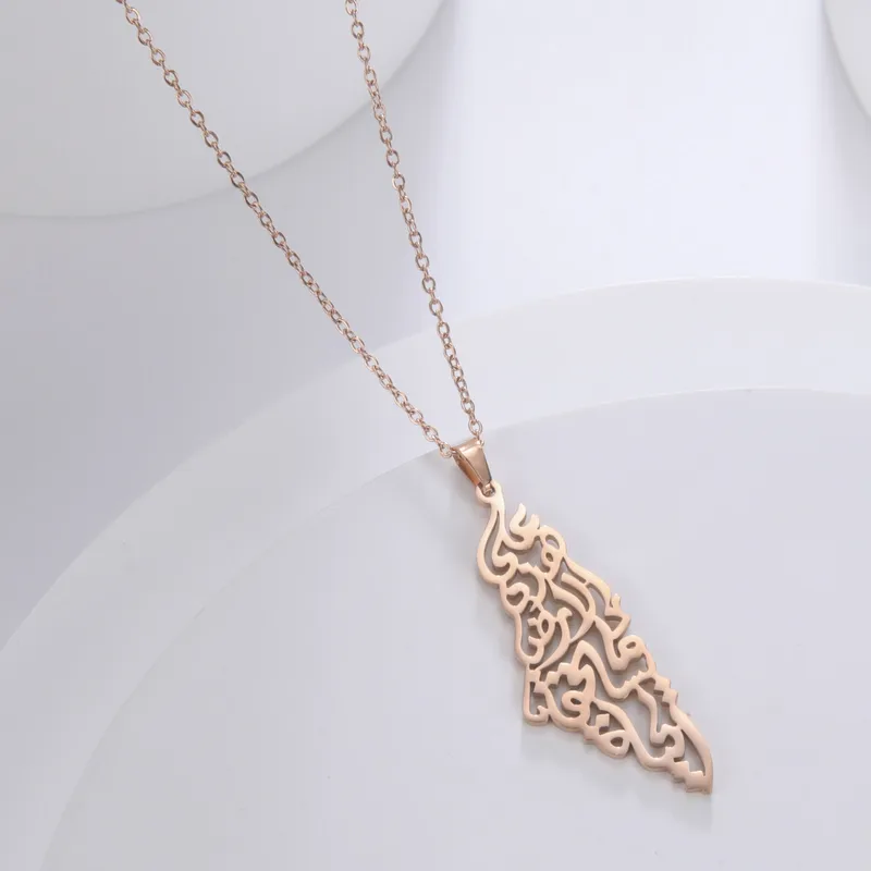 Wholesale Elegant Map Stainless Steel Plating Necklace