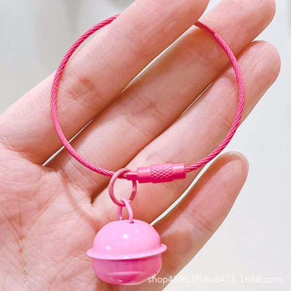 oly-6dc05f5b61917c620fa16f314c89fca2 Wholesale DIY Color Bell Keychain Candy Color Paint Traveller Student School Bag Pendant Small Gift Doll Hanging Ornaments