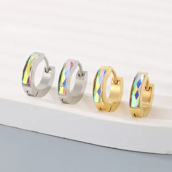 Wholesale Ion Plating (IP) 18K Gold Plated Geometric 304 Stainless Steel Vintage Style Waterproof Non Tarnish Earrings