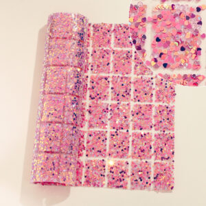 24 rose purple love sequins / Geometric special-shaped resin hot-melt adhesive tape [whole piece 24*40cm, small square 3*4cm]
