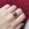 Wholesale Jewelry Cute Vintage Style Cherry Strawberry Brass Zircon 18K Gold Plated Open Rings