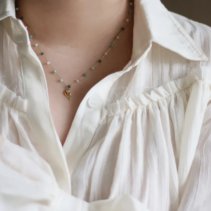 Wholesale PVD Coated Real Gold Plated 18K Gold 304 Stainless Steel Waterproof Non Tarnish 304 Stainless Steel Necklace