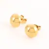 PVD Coated 18K Gold Plated Round Stainless Steel Elegant Cute Waterproof Non Tarnish Ear Studs