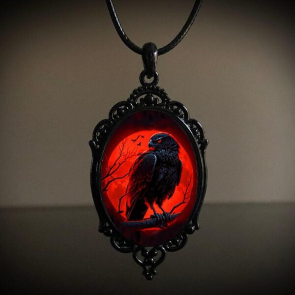 Wholesale Jun eucalyptus Gothic acrylic creative crow collar temperament leather rope necklace factory direct