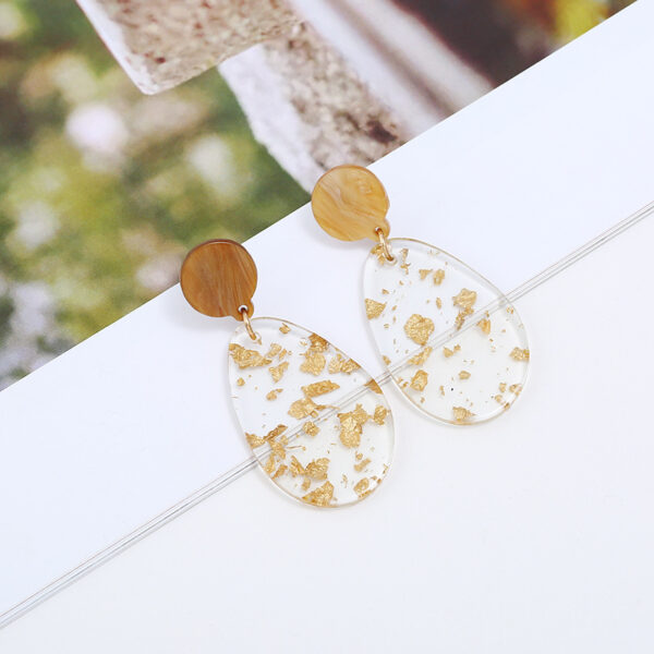 Wholesale Cross-border acrylic plate stud earrings acetate leopard print water drop transparent exaggerated earrings European and American bohemian earrings for women