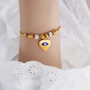 E450-Blue Drop Oil Gold Bracelet