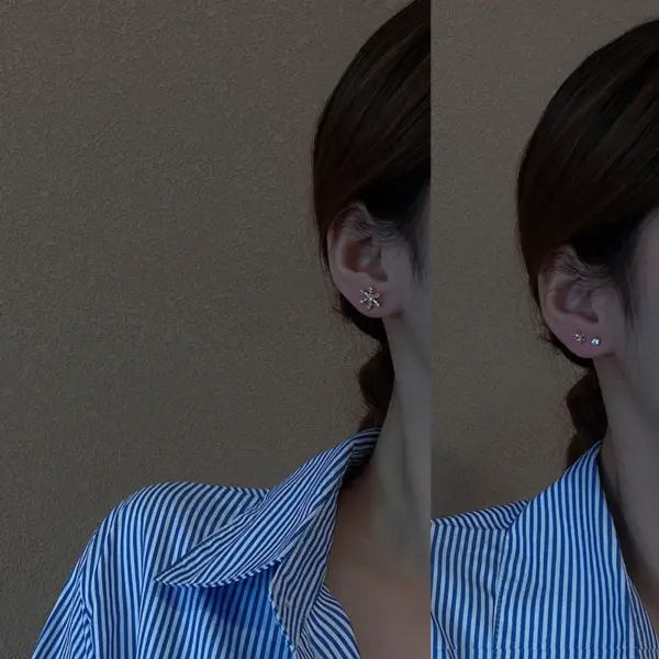 Wholesale Fashion Geometric Copper Ear Studs Plating Zircon Copper Earrings