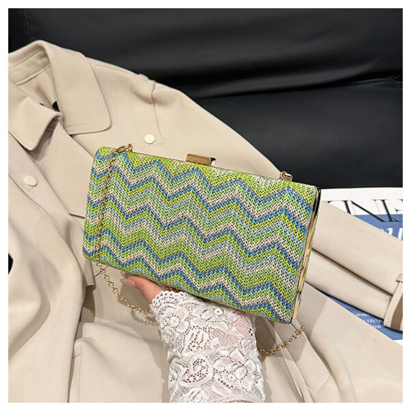 Wholesale 2025 Summer New Cross-border Niche Personalized Shoulder Bag Small Square Bag Portable Chain Rainbow Evening Bag