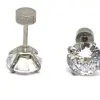 Fashion Geometric Stainless Steel Inlay Zircon Ear Studs 1 Pair
