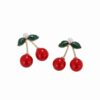 Wholesale Internet Celebrity New Jennie Same Style Earrings Cherry South Korea Internet Celebrity Cute Elegant Simple Super Cute Red Earrings
