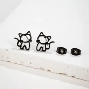 PVD Coated 18K Gold Real Gold Plated Animal 304 Stainless Steel Cute Sweet Waterproof Non Tarnish Ear Studs